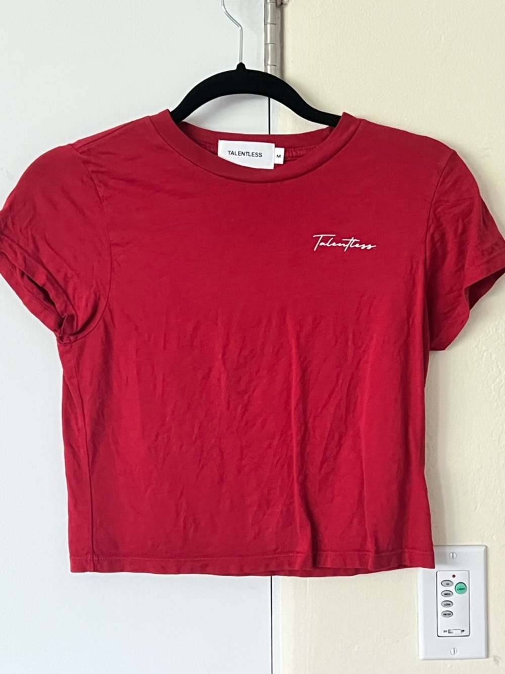 TALENTLESS Red Logo Short Sleeve Crewneck Tee